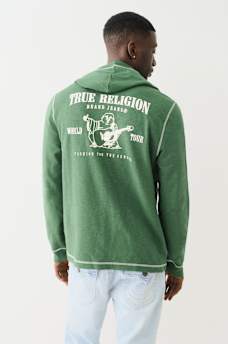 HOODED FLATLOCK HENLEY TEE, image 5
