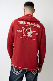 HOODED FLATLOCK HENLEY TEE, image 4
