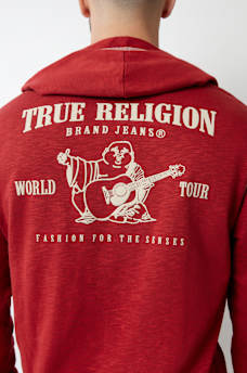 HOODED FLATLOCK HENLEY TEE, image 1