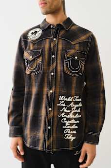 WESTERN BIG T LOGO PLAID SHIRT, image 3