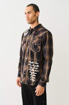 WESTERN BIG T LOGO PLAID SHIRT, image 4