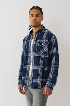 INDIGO PLAID WORKWEAR  SHIRT, image 4