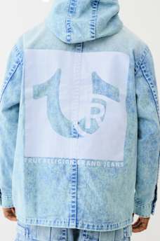 DENIM BIG T HOODED CHORE JACKET, image 1
