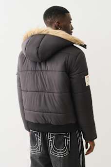 FUR HOOD BIG T PUFFER JACKET, image 3