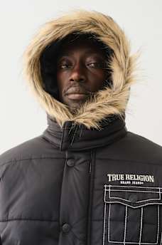 FUR HOOD BIG T PUFFER JACKET, image 4