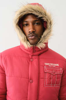 FUR HOOD BIG T PUFFER JACKET, image 2