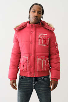 FUR HOOD BIG T PUFFER JACKET, image 3