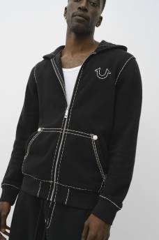 HORSESHOE APPLIQUE SUPER T FLEECE HOODIE, image 2