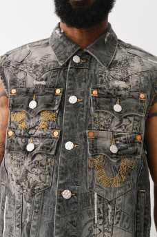 BW X TR DENIM STACKED POCKET VEST