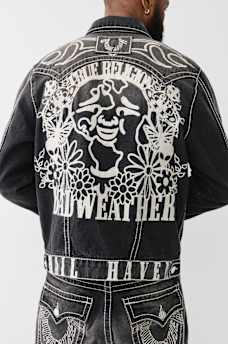 BW x TR BIG T FLAME TRUCKER JACKET, image 3