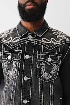 BW x TR BIG T FLAME TRUCKER JACKET, image 4