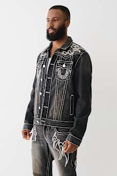 BW x TR BIG T FLAME TRUCKER JACKET, image 6