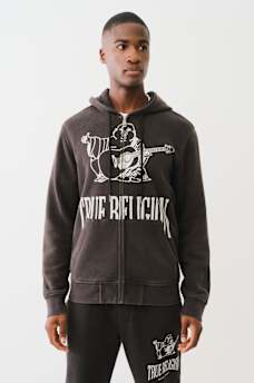 VINTAGE BUDDHA ZIP HOODIE, image 2