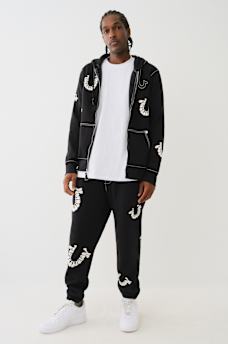 BIG T WARPED PUFF PRINT LOGO ZIP HOODIE, image 6