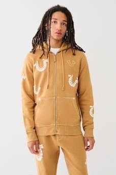 BIG T WARPED PUFF PRINT LOGO ZIP HOODIE, image 3