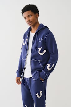 BIG T WARPED PUFF PRINT LOGO ZIP HOODIE, image 3