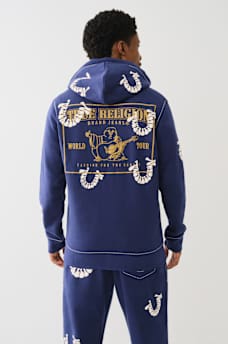 BIG T WARPED PUFF PRINT LOGO ZIP HOODIE, image 4