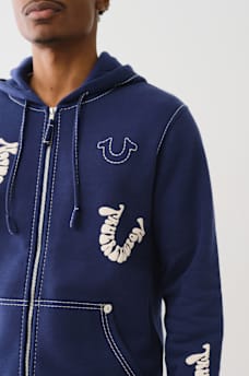 BIG T WARPED PUFF PRINT LOGO ZIP HOODIE, image 5