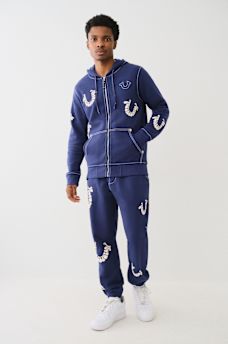 BIG T WARPED PUFF PRINT LOGO ZIP HOODIE, image 7
