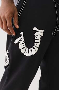 BIG T WARPED PUFF PRINT LOGO JOGGER, image 4