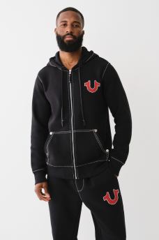 BIG T CROSS STITCH ZIP HOODIE, image 2