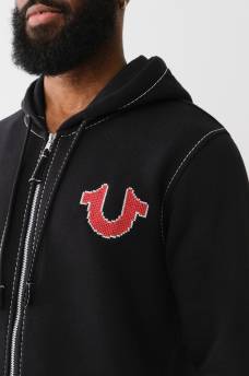 BIG T CROSS STITCH ZIP HOODIE, image 3