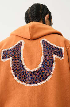 BIG T CROSS STITCH ZIP HOODIE, image 1