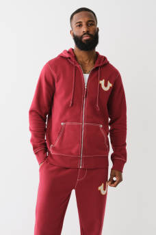 BIG T CROSS STITCH ZIP HOODIE, image 2