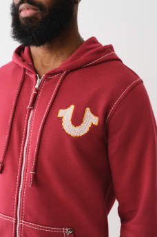 BIG T CROSS STITCH ZIP HOODIE, image 3