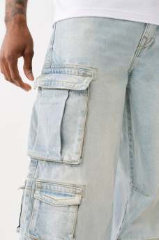 LIGHT WASH BAGGY CARGO JEAN, image 3