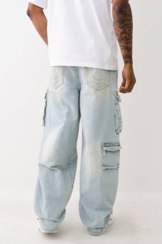 LIGHT WASH BAGGY CARGO JEAN, image 5