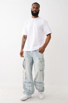 LIGHT WASH BAGGY CARGO JEAN, image 7