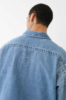 FRAYED BIG T DENIM JACKET , image 4