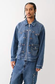 RIVET BIG T WESTERN DENIM JACKET 