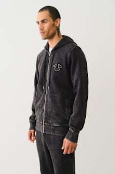 STUDDED LOGO ZIP HOODIE, image 4