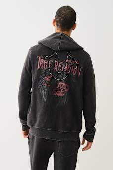 STUDDED LOGO ZIP HOODIE, image 5