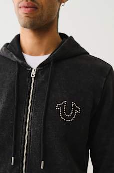 STUDDED LOGO ZIP HOODIE, image 6