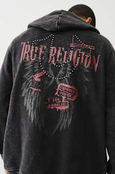 STUDDED LOGO ZIP HOODIE, image 1
