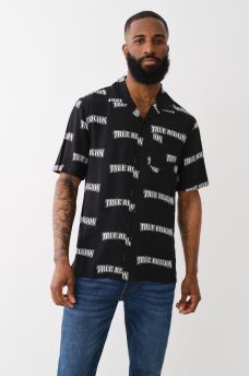 MONOGRAM LOGO CAMP COLLAR SHIRT, image 2