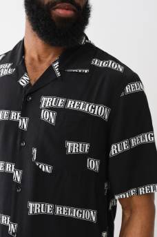 MONOGRAM LOGO CAMP COLLAR SHIRT, image 1