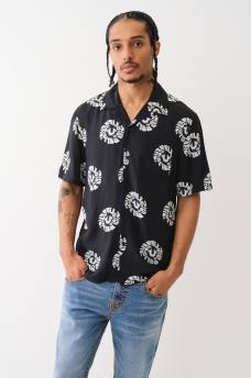 SWIRL LOGO CAMP COLLAR SHIRT, image 2