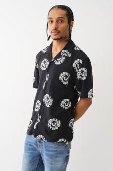 SWIRL LOGO CAMP COLLAR SHIRT, image 4