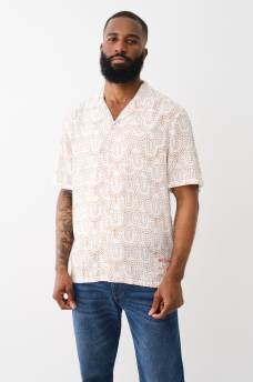 HORSESHOE STITCH CAMP COLLAR SHIRT, image 1