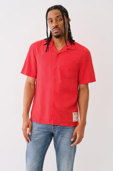 CAMP COLLAR SHORT SLEEVE SHIRT, image 1