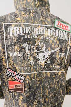 BIG T BUDDHA CAMO ZIP HOODIE, image 1
