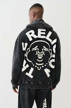 MINERAL WASH BUDDHA FACE HOODIE , image 1