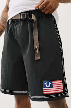 BELTED NYLON TRUE FLAG SHORT, image 4