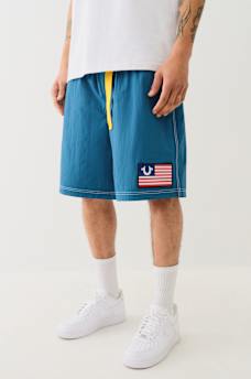 BELTED NYLON TRUE FLAG SHORT, image 4