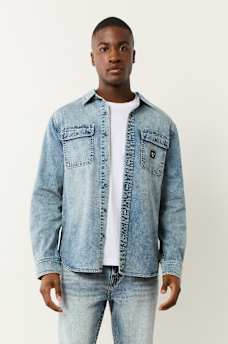 LONG SLEEVE DENIM WORKWEAR SHIRT, image 1
