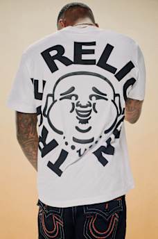 PUFF PRINT BUDDHA FACE TEE, image 1